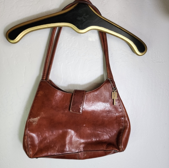 Fossil Sedona li Vintage Italian Scoop Red Leather Shoulder Bag - Picture 7 of 13